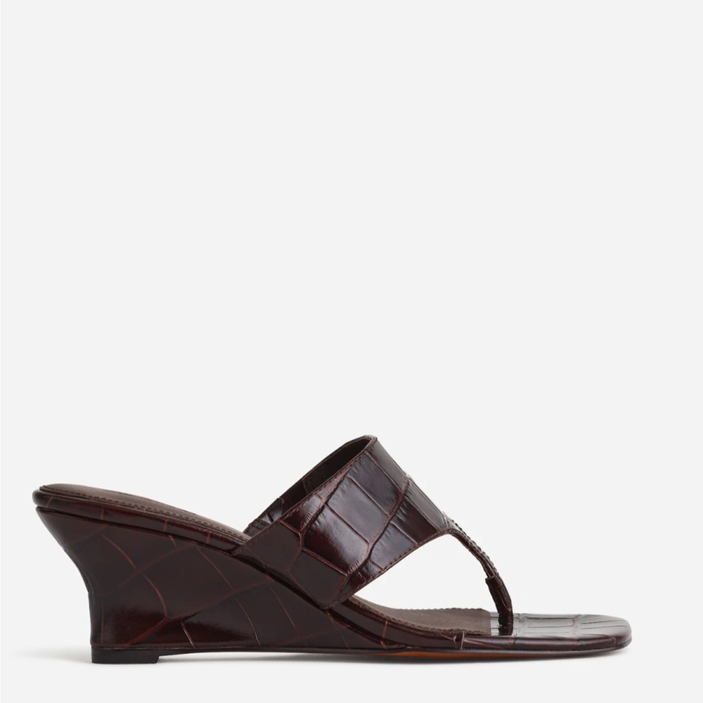 Madewell Leather The Deanna Thong Wedge Sandal (10)